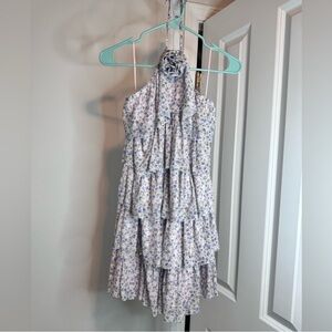 Altard State Floral Halter Rose Purple Dress
